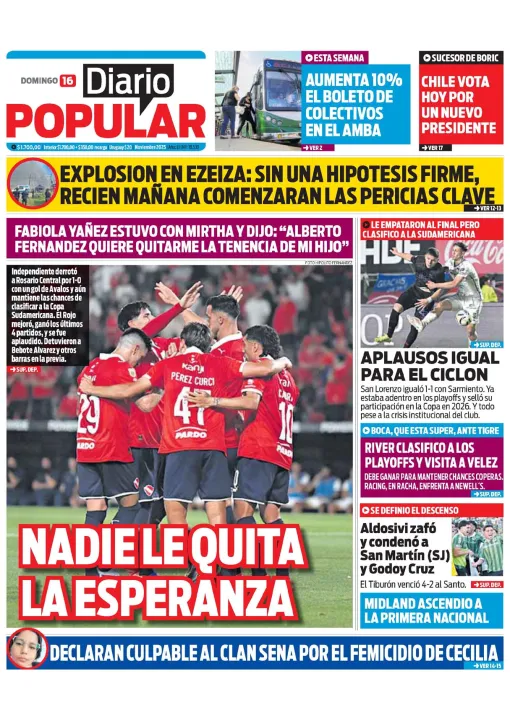 diario popular perfil tapa del diario sobre el caso cecilia