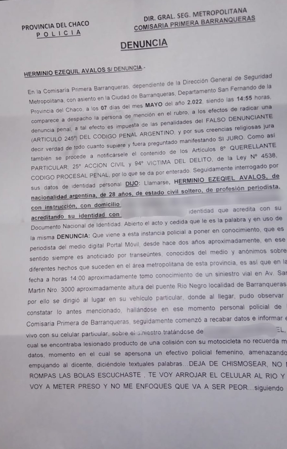 Denuncia Periodista 1