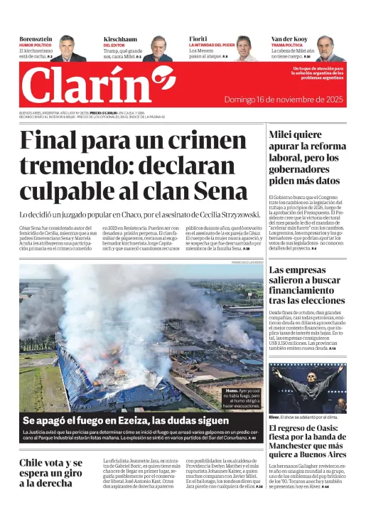 clarin perfil tapa del diario sobre el caso cecilia 
