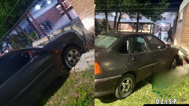 Un conductor perdió el control de su auto y chocó contra el muro de una ...
